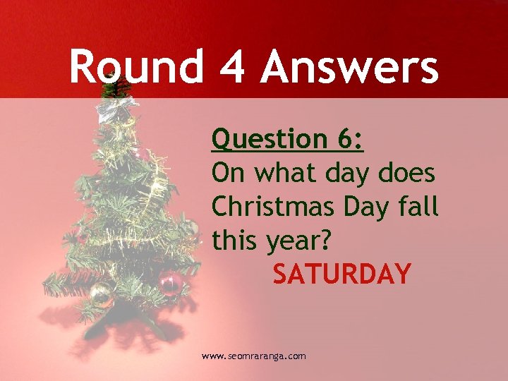 Christmas Table Quiz Round 1 Question 1