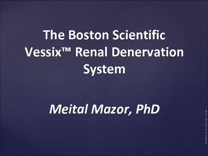 Meital Mazor, Ph. D PI-136107 -AA Jan 2013 -final 0 of 26 The Boston