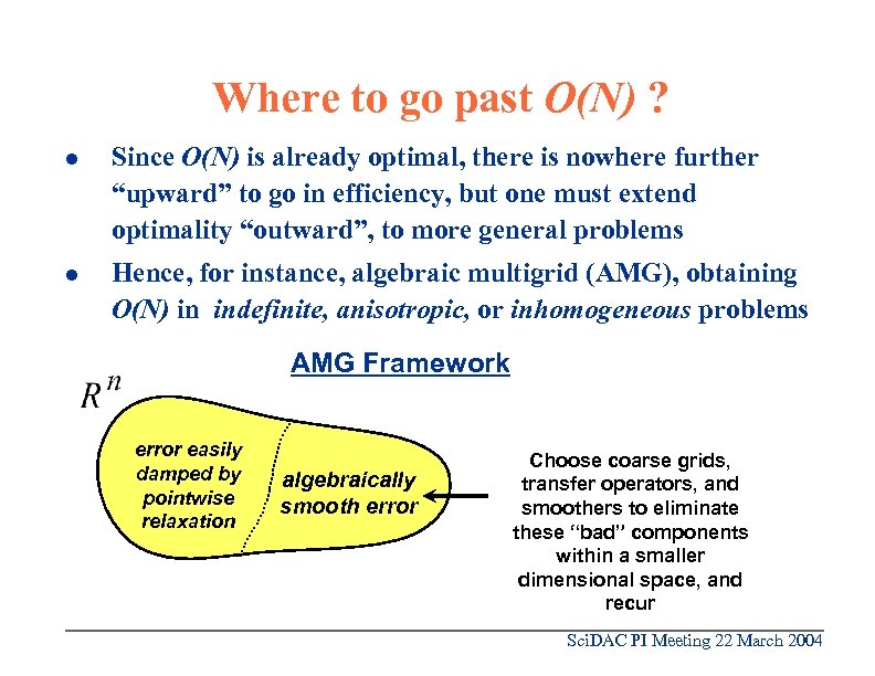 Where to go past O(N) ? l Since O(N) is already optimal, there is