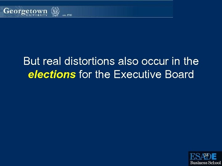 But real distortions also occur in the elections for the Executive Board 34 