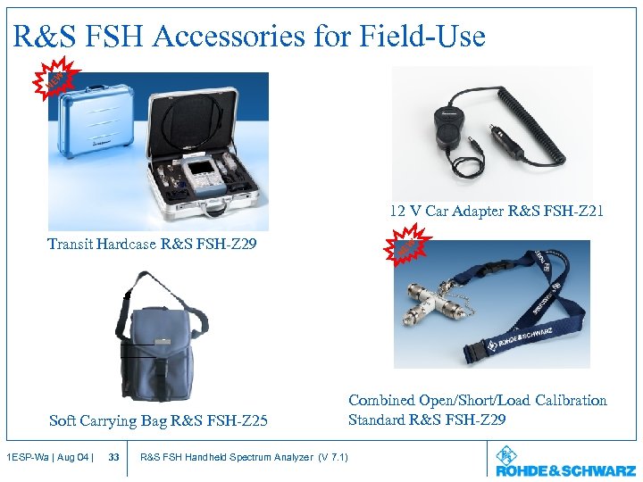 R&S FSH Accessories for Field-Use W NE 12 V Car Adapter R&S FSH-Z 21
