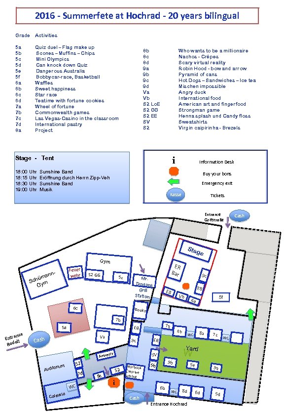 2016 - Summerfete at Hochrad - 20 years bilingual Grade Activities 5 a 5