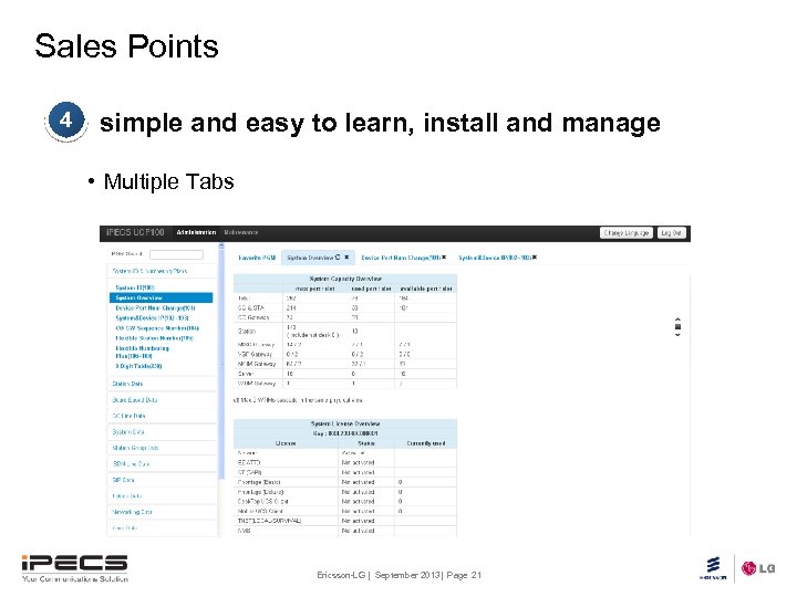 Sales Points 4 simple and easy to learn, install and manage • Multiple Tabs
