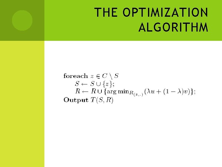 THE OPTIMIZATION ALGORITHM 