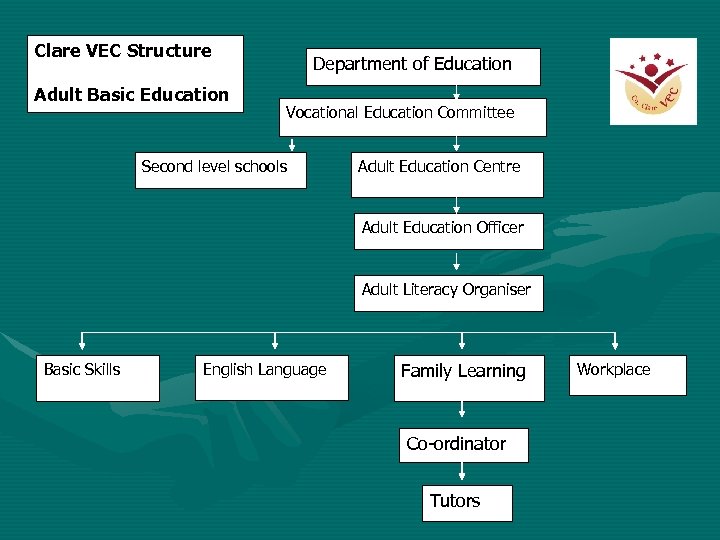 Clare VEC Structure Adult Basic Education Department of Education Vocational Education Committee Second level
