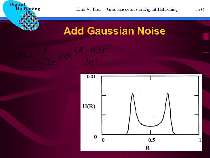 Linh V. Tran - Graduate course in Digital Halftoning Add Gaussian Noise 11/36 