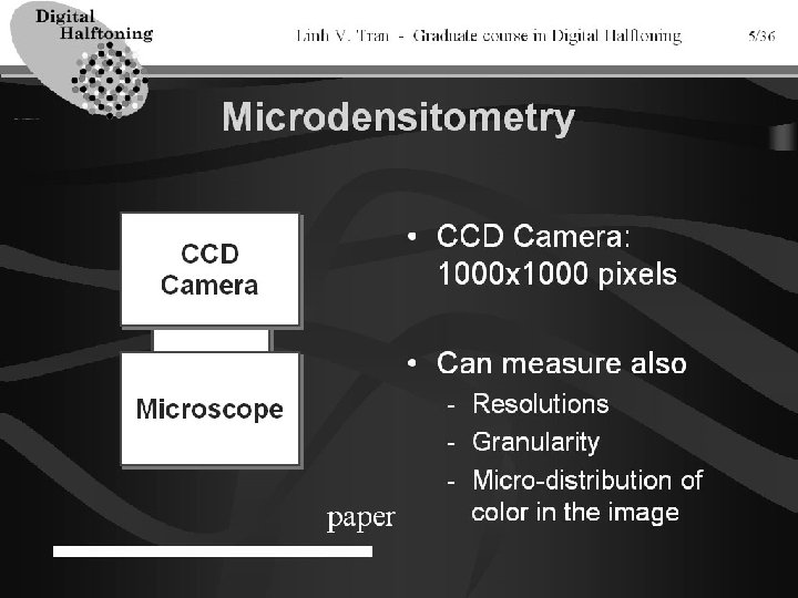 Linh V. Tran - Graduate course in Digital Halftoning 37/36 