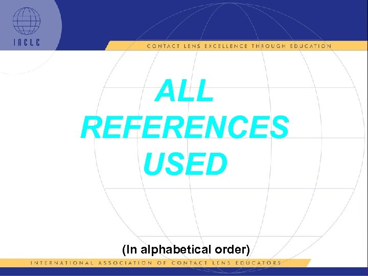ALL REFERENCES USED (In alphabetical order) 5 L 1 -111 