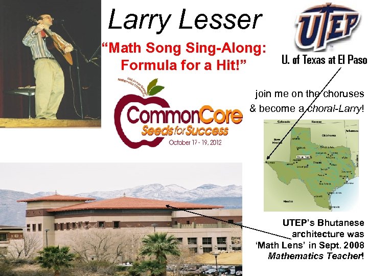  Larry Lesser “Math Song Sing-Along: Formula for a Hit!” join me on the