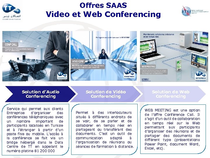 Offres SAAS Video et Web Conferencing Solution d’Audio Conferencing Service qui permet aux clients