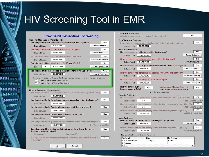 HIV Screening Tool in EMR 25 