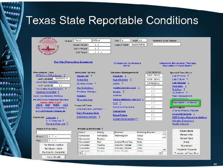 Texas State Reportable Conditions 40 