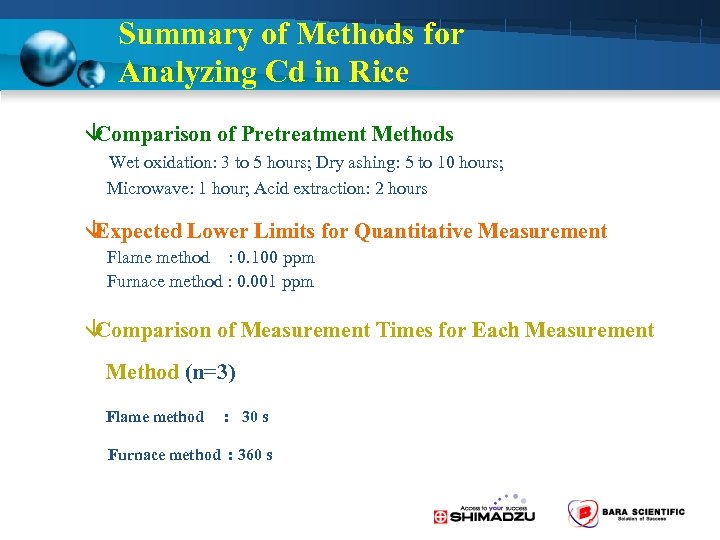 Summary of Methods for Analyzing Cd in Rice â Comparison of Pretreatment Methods Wet