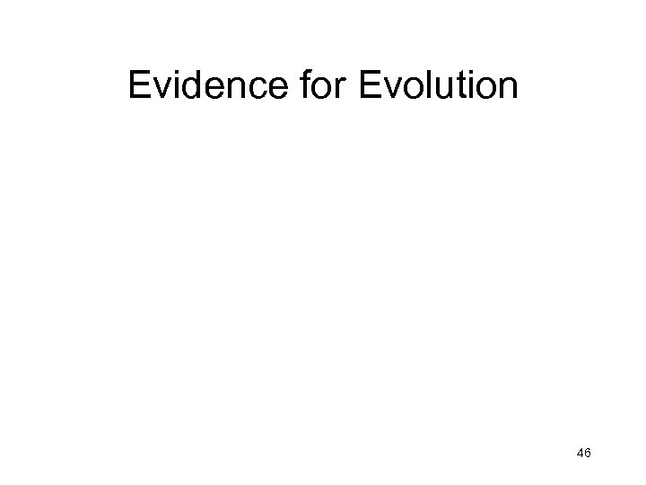 Evidence for Evolution 46 