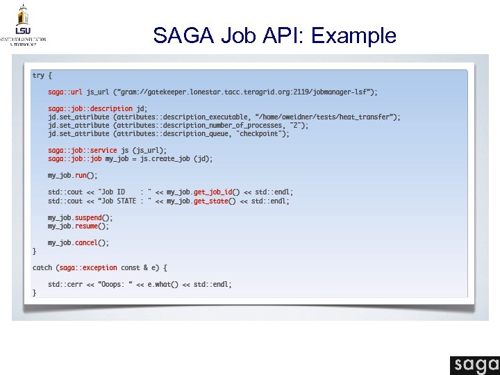 SAGA Job API: Example 