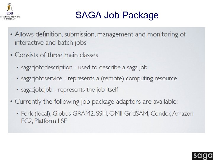 SAGA Job Package 
