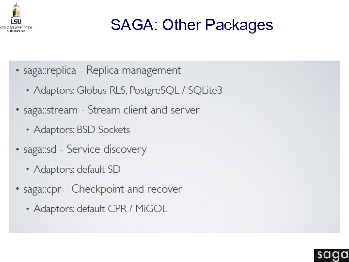 SAGA: Other Packages 