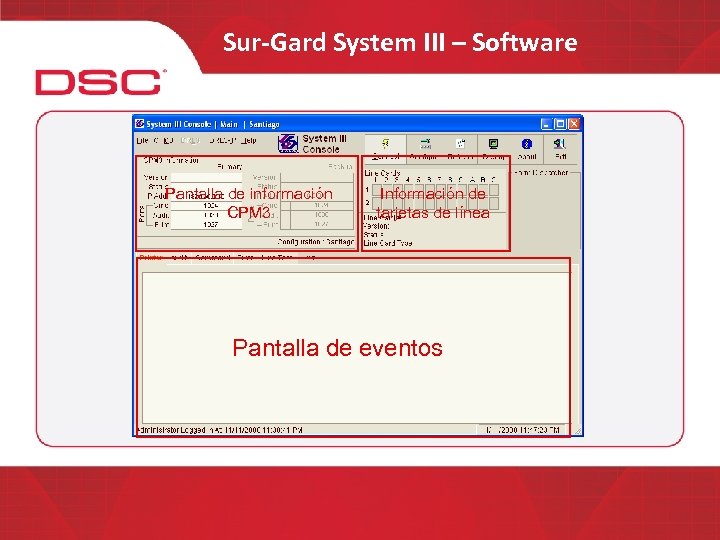 Sur-Gard System III – Software Pantalla de información CPM 3 Información de tarjetas de