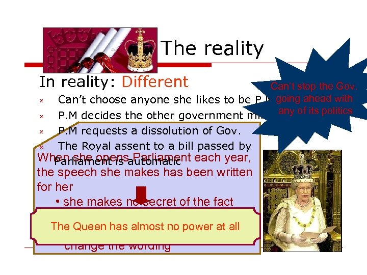 The reality In reality: Different O O Can’t stop the Gov. Can’t choose anyone