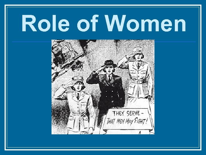 Role of Women 