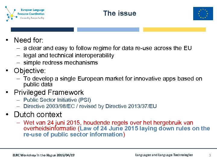 The issue • Need for: – a clear and easy to follow regime for