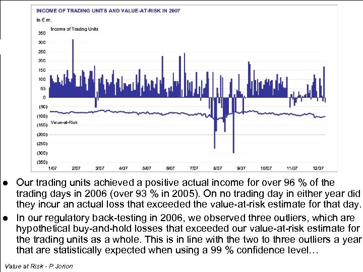 l l Our trading units achieved a positive actual income for over 96 %