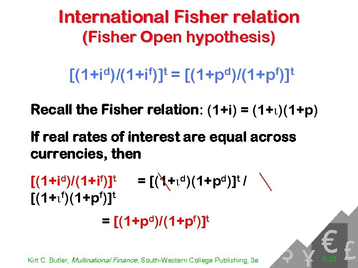 Chapter 5 The International Parity Conditions 5 1