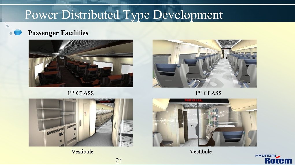 Power Distributed Type Development Passenger Facilities 1 ST CLASS Vestibule 21 