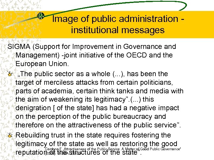 Image of public administration institutional messages SIGMA (Support for Improvement in Governance and Management)