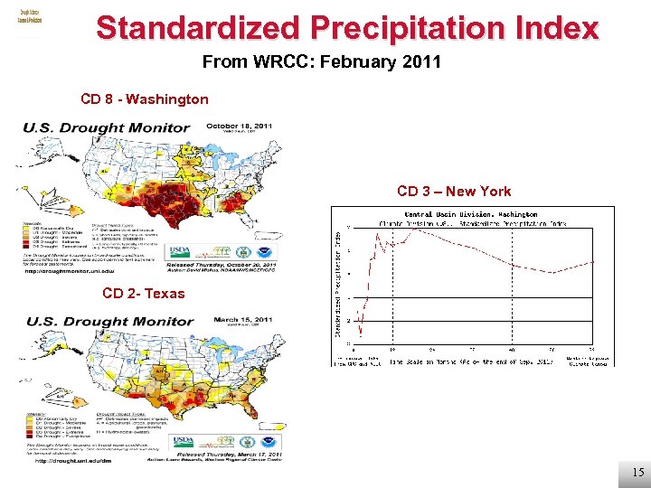 Standardized Precipitation Index From WRCC: February 2011 CD 8 - Washington CD 3 –