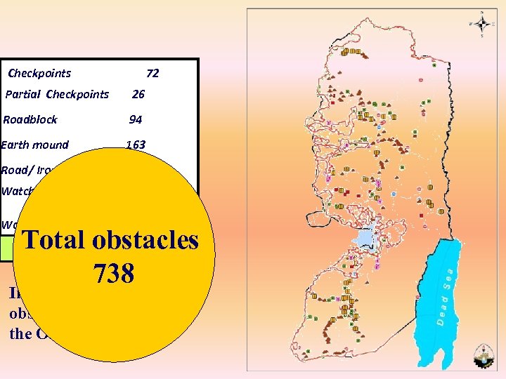 Checkpoints Partial Checkpoints 72 26 Roadblock 94 Earth mound 163 Road/ Iron Gate 121
