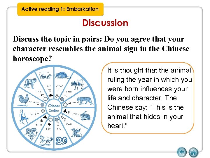 Active reading 1: Embarkation Discuss the topic in pairs: Do you agree that your