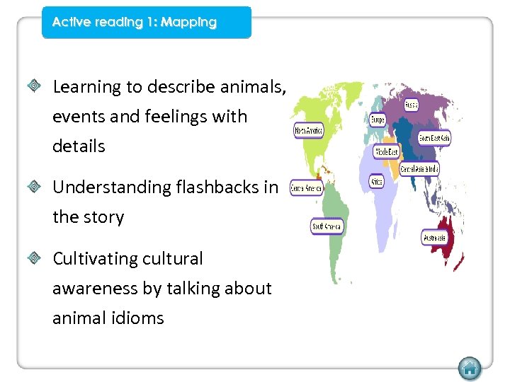 Active reading 1: Mapping Learning to describe animals, events and feelings with details Understanding
