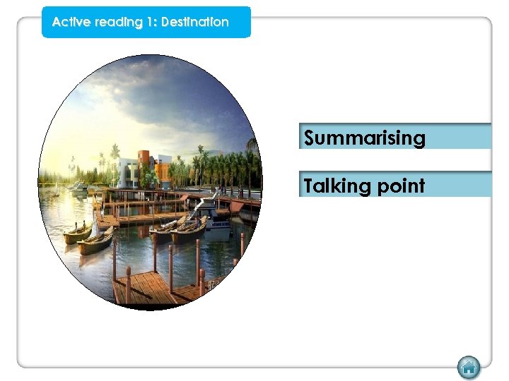 Active reading 1: Destination Summarising Talking point 