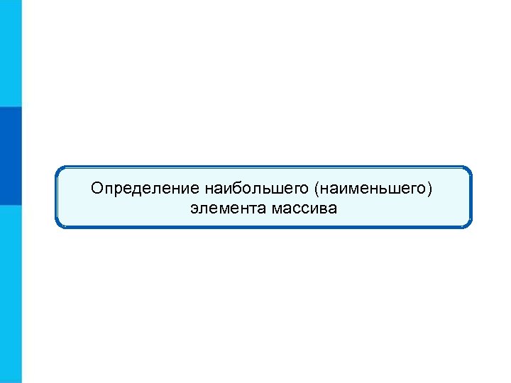 Определение наибольшего (наименьшего) элемента массива 