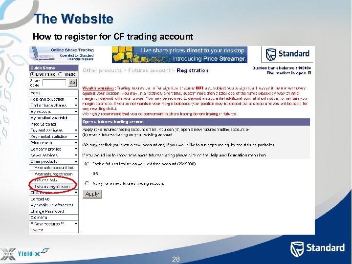 The Website How to register for CF trading account 28 