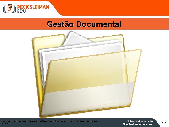 Gestão Documental Fonte : AUTOR DESCONHECIDO disponível em http: //pixabay. com/en/folder-documents-paper-office-145962 / acessado em