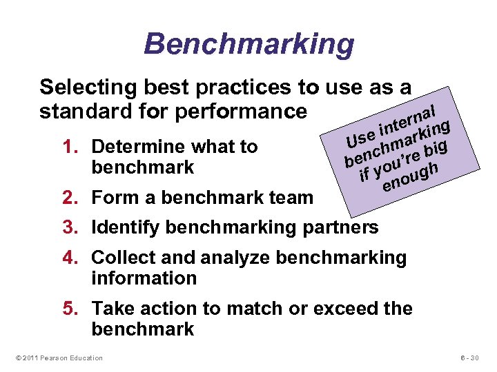 Benchmarking Selecting best practices to use as a l standard for performance rna 1.