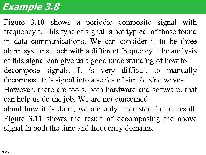 Example 3. 8 Figure 3. 10 shows a periodic composite signal with frequency f.