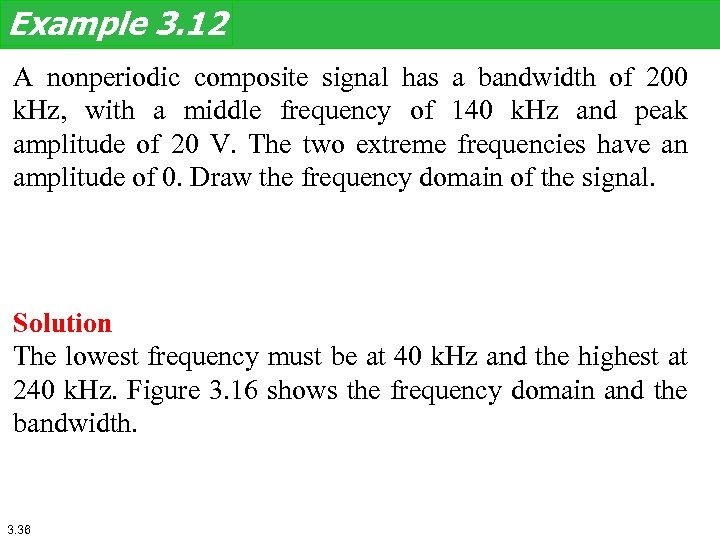 Example 3. 12 A nonperiodic composite signal has a bandwidth of 200 k. Hz,