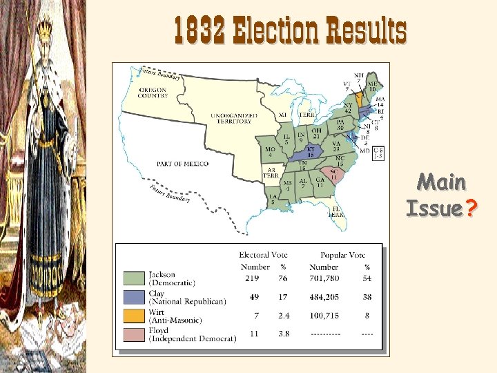 1832 Election Results Main Issue ? 