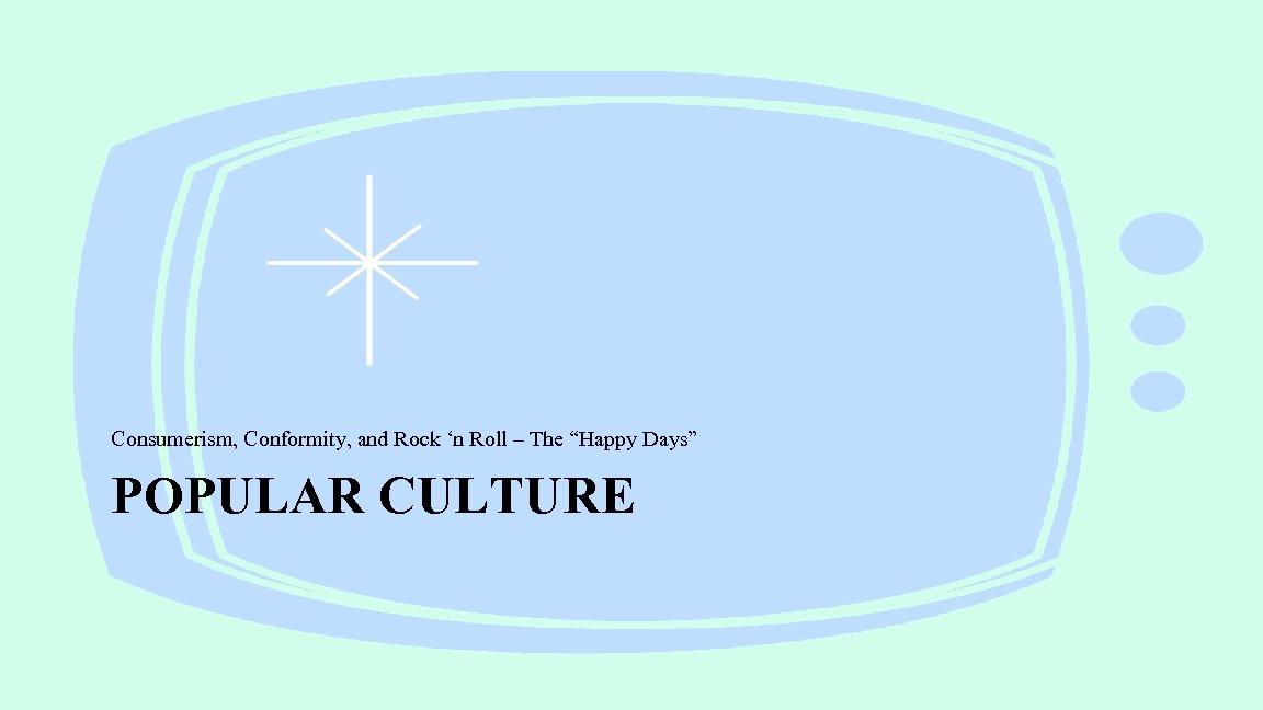 Consumerism, Conformity, and Rock ‘n Roll – The “Happy Days” POPULAR CULTURE 