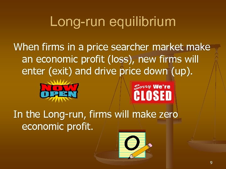 Long-run equilibrium When firms in a price searcher market make an economic profit (loss),