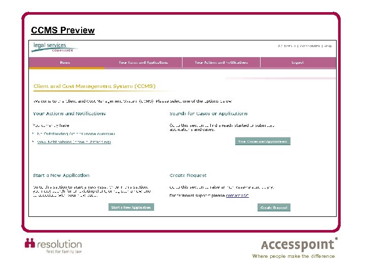 CCMS Preview Where people make the difference 