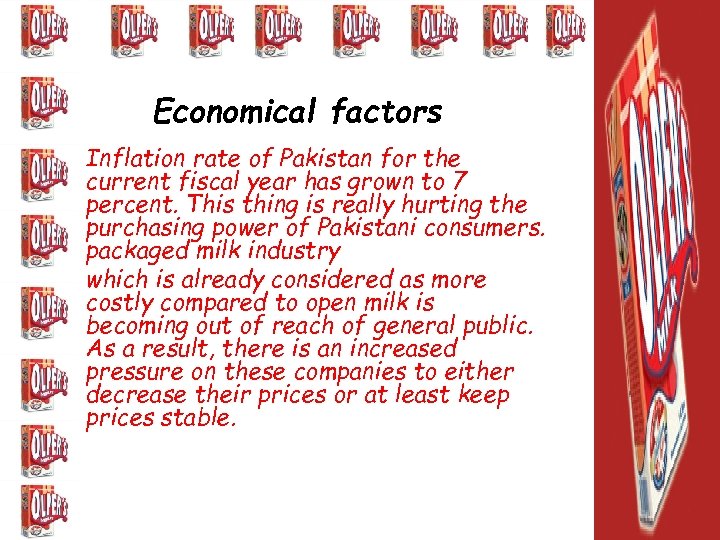 Economical factors Inflation rate of Pakistan for the current fiscal year has grown to