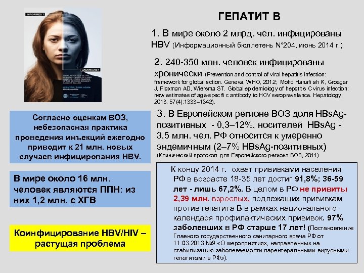 ГЕПАТИТ В 1. В мире около 2 млрд. чел. инфицированы HBV (Информационный бюллетень N°