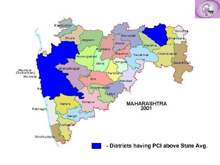  - Districts having PCI above State Avg. 