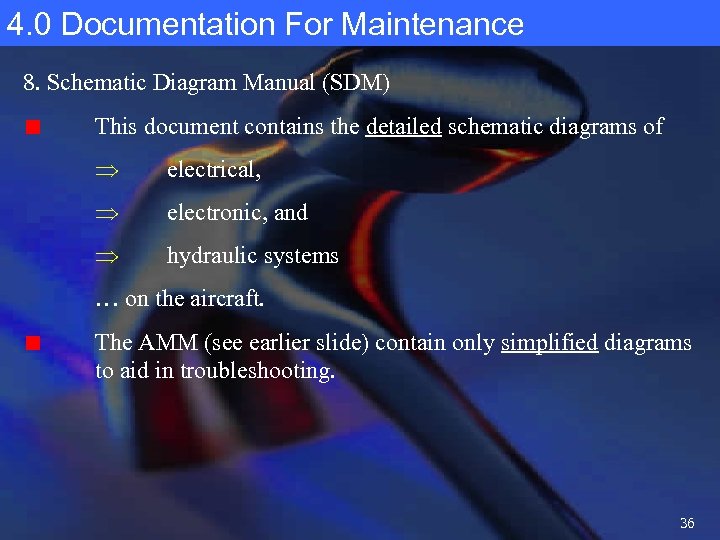 4. 0 Documentation For Maintenance 8. Schematic Diagram Manual (SDM) This document contains the