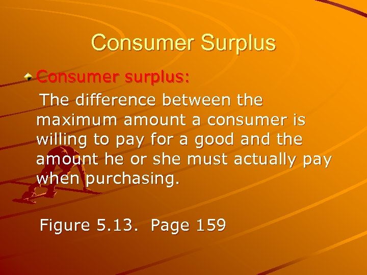 Consumer Surplus Consumer surplus: The difference between the maximum amount a consumer is willing