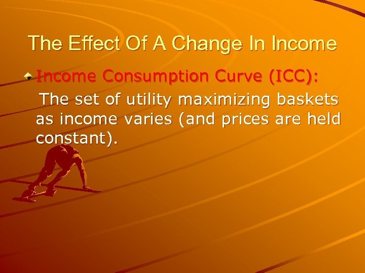 The Effect Of A Change In Income Consumption Curve (ICC): The set of utility